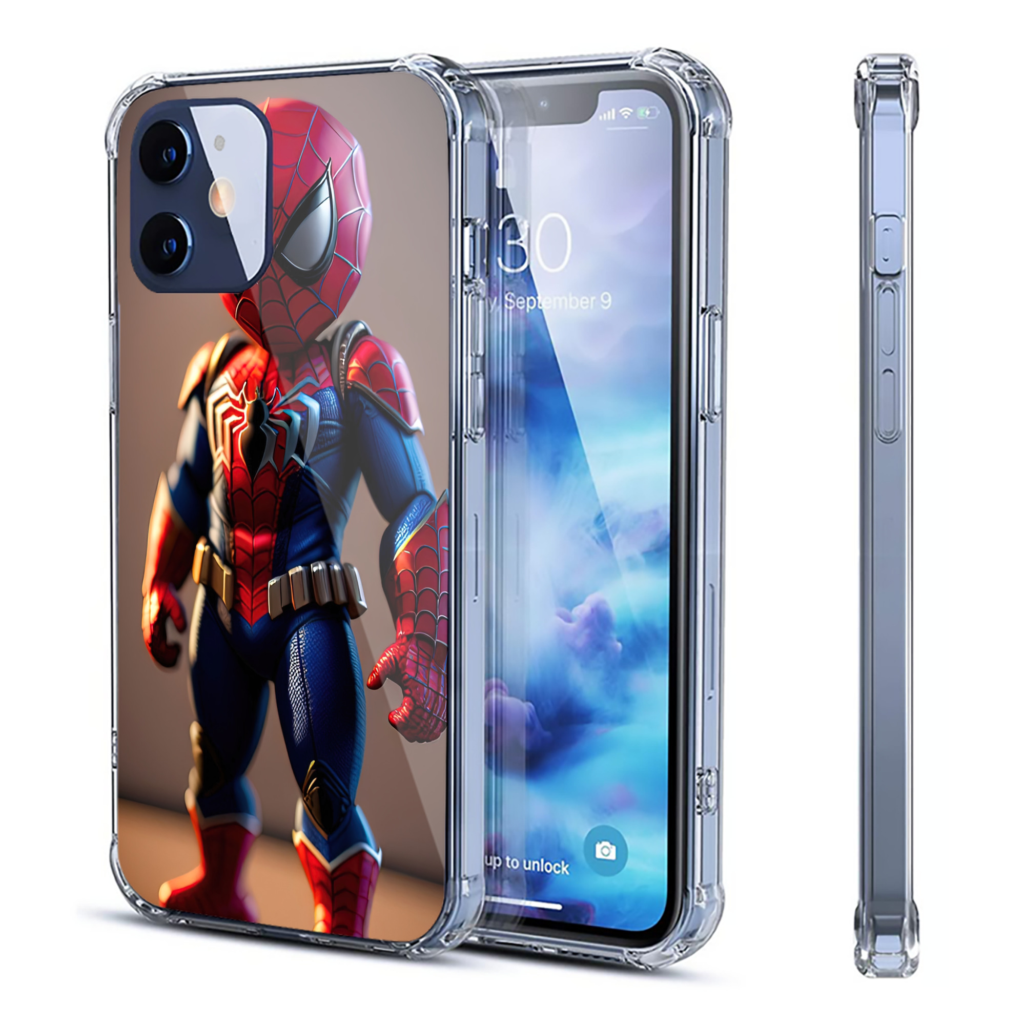 （画像用） Spider Man スパイダーマン 【iPhone 12シリーズ対応】透明スマホケース（クリアソフトケース）